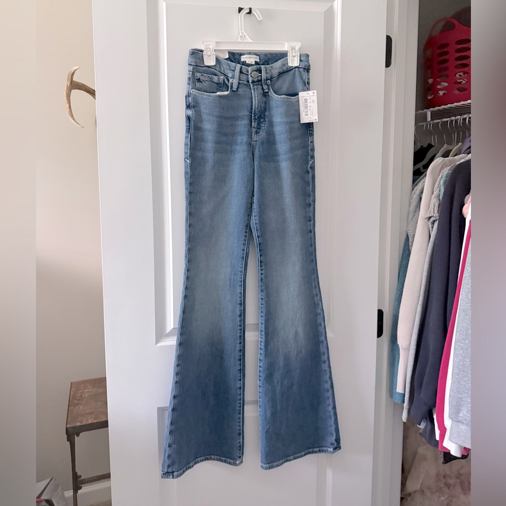 Good American Light Blue Flare Jeans